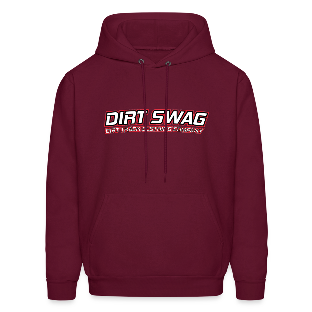 Dirt Swag White Logo Hoodie - burgundy