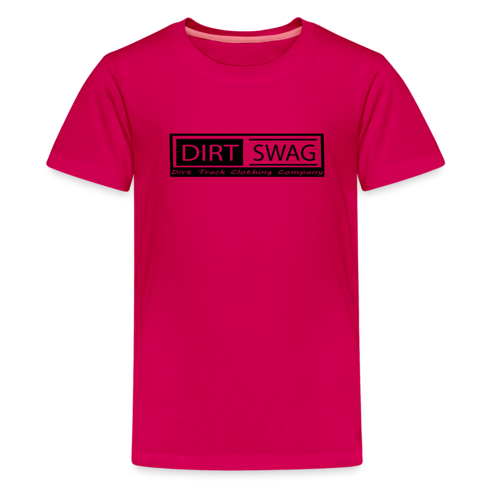 Kids' Premium Black Logo T-Shirt - dark pink