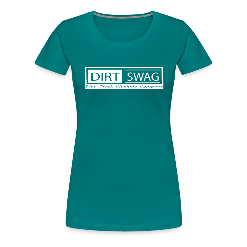 Women's Dirt Swag White Logo T-Shirt - teal