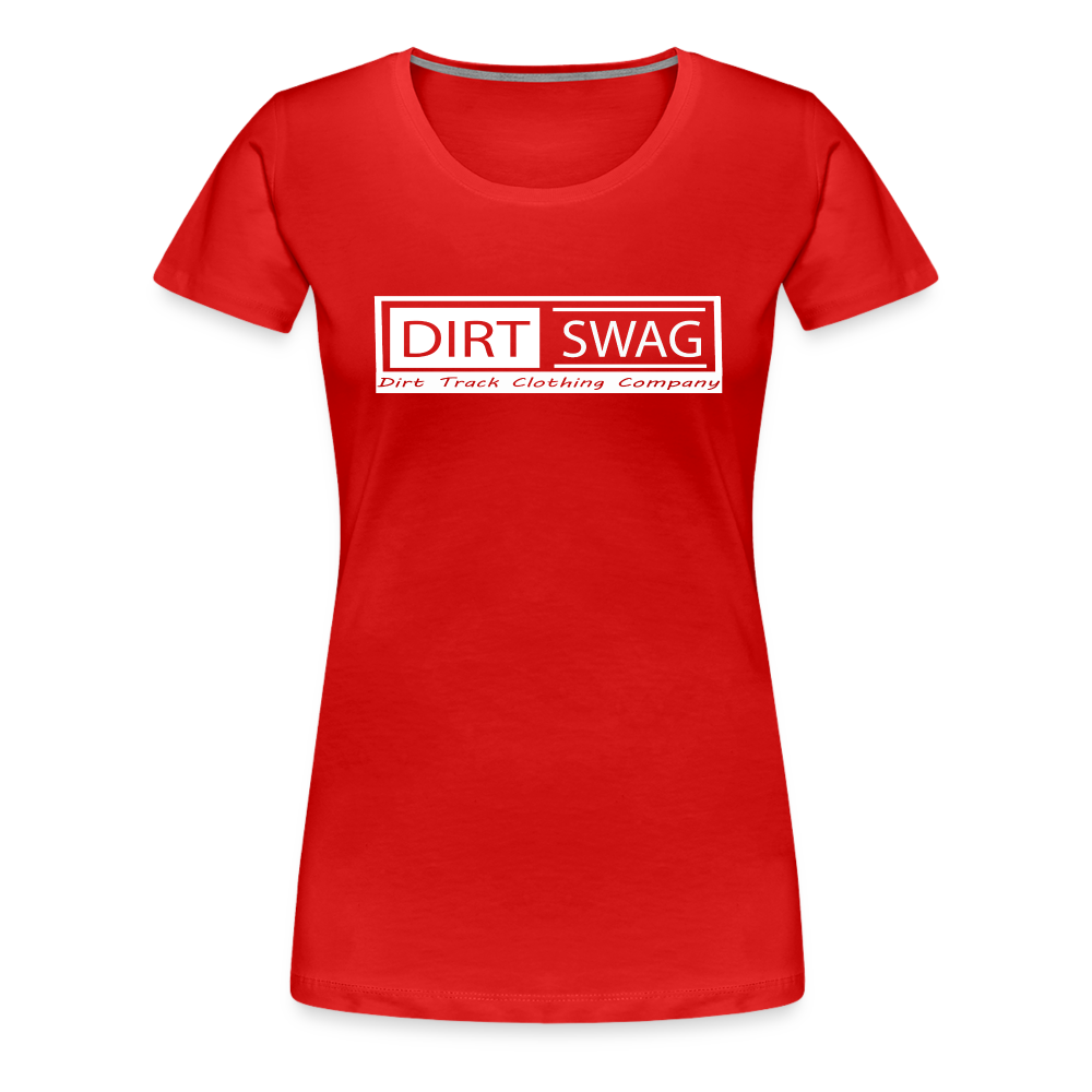 Women's Dirt Swag White Logo T-Shirt - red