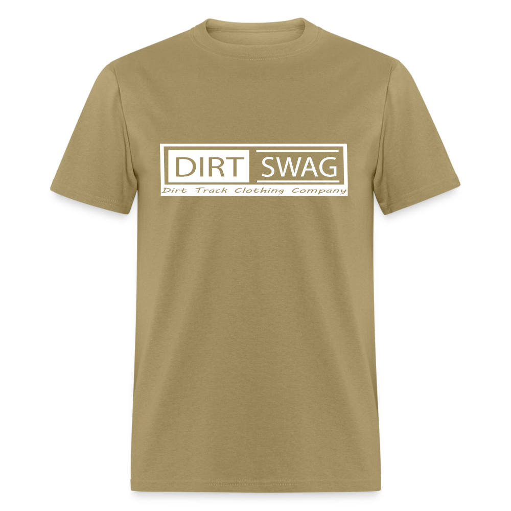 Relaxed Tailored Dirt Swag White Logo T- Shirt - - khaki