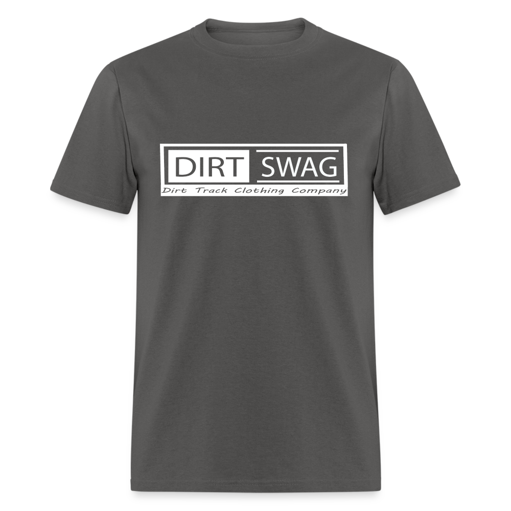 Relaxed Tailored Dirt Swag White Logo T- Shirt - - charcoal