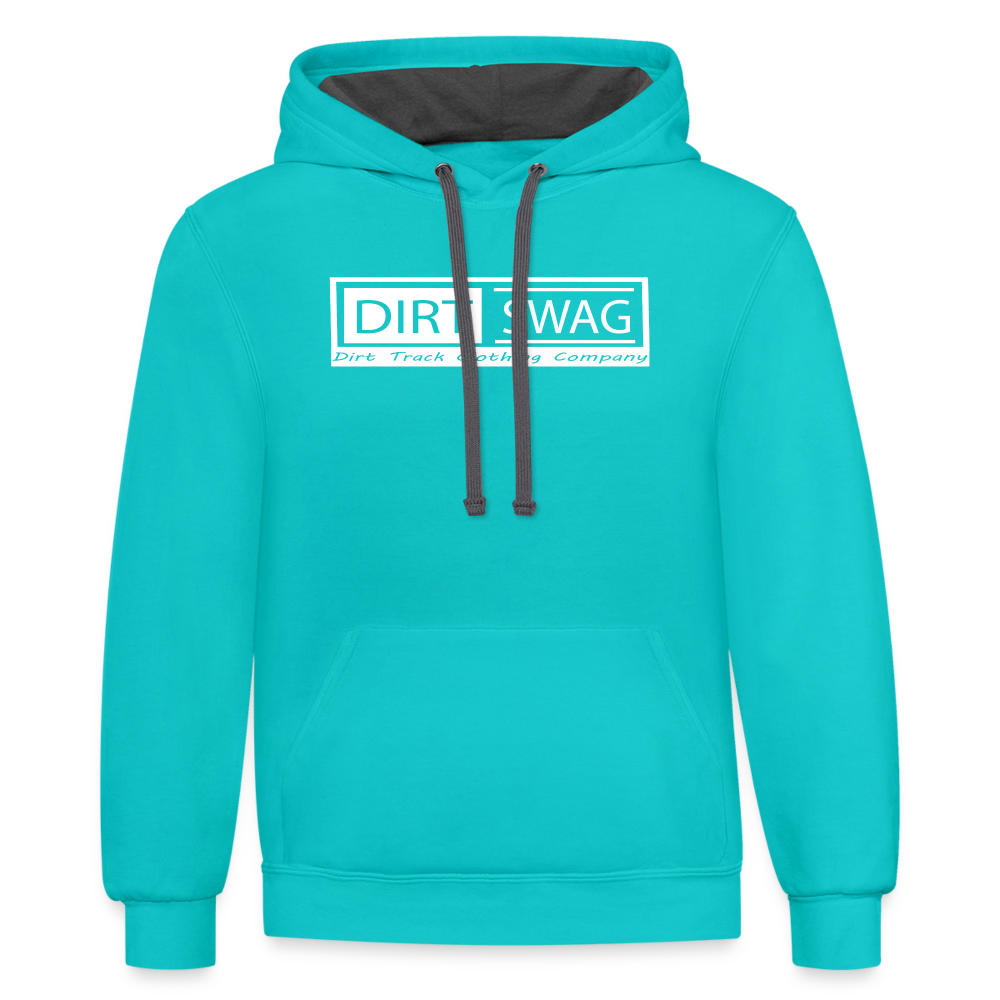 Dirt Swag White Contrast Logo Hoodie - scuba blue/asphalt