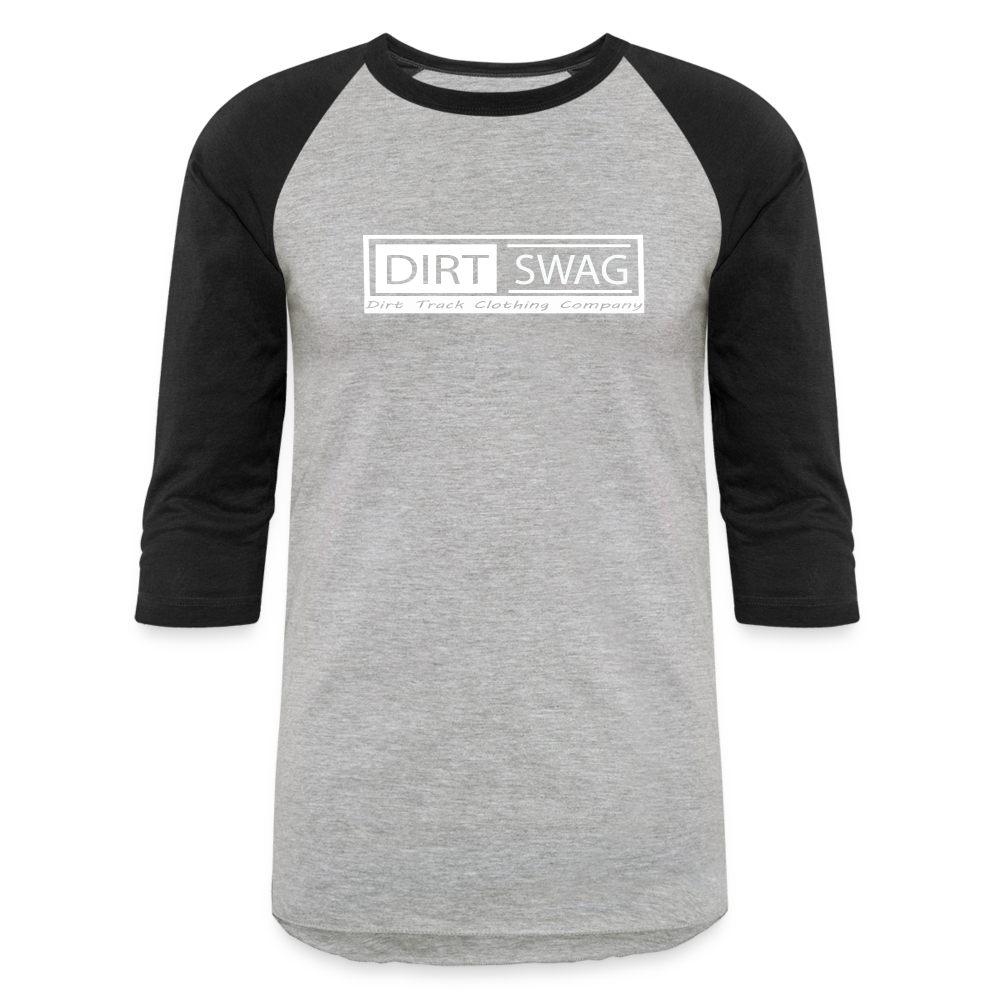 Dirt Swag White Logo Baseball Style T-Shirt - heather gray/black