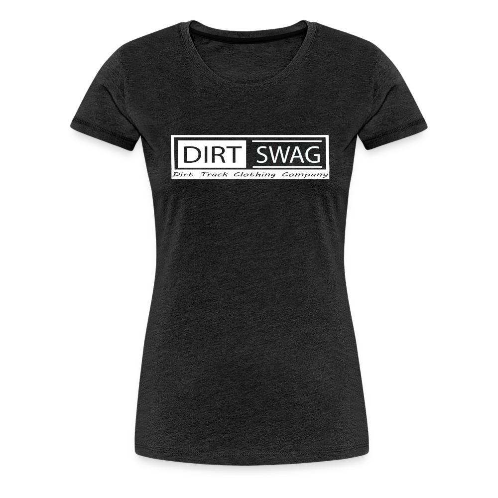 Women's Dirt Swag White Logo T-Shirt - charcoal grey