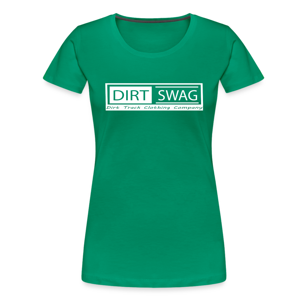 Women's Dirt Swag White Logo T-Shirt - kelly green