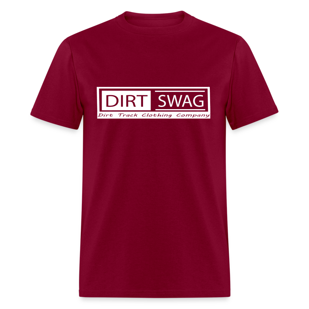 Relaxed Tailored Dirt Swag White Logo T- Shirt - - burgundy