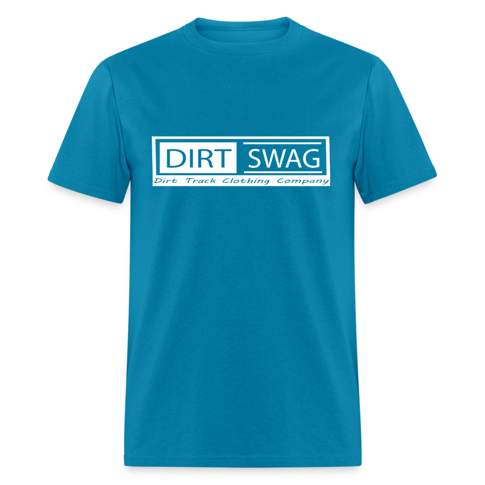 Relaxed Tailored Dirt Swag White Logo T- Shirt - - turquoise