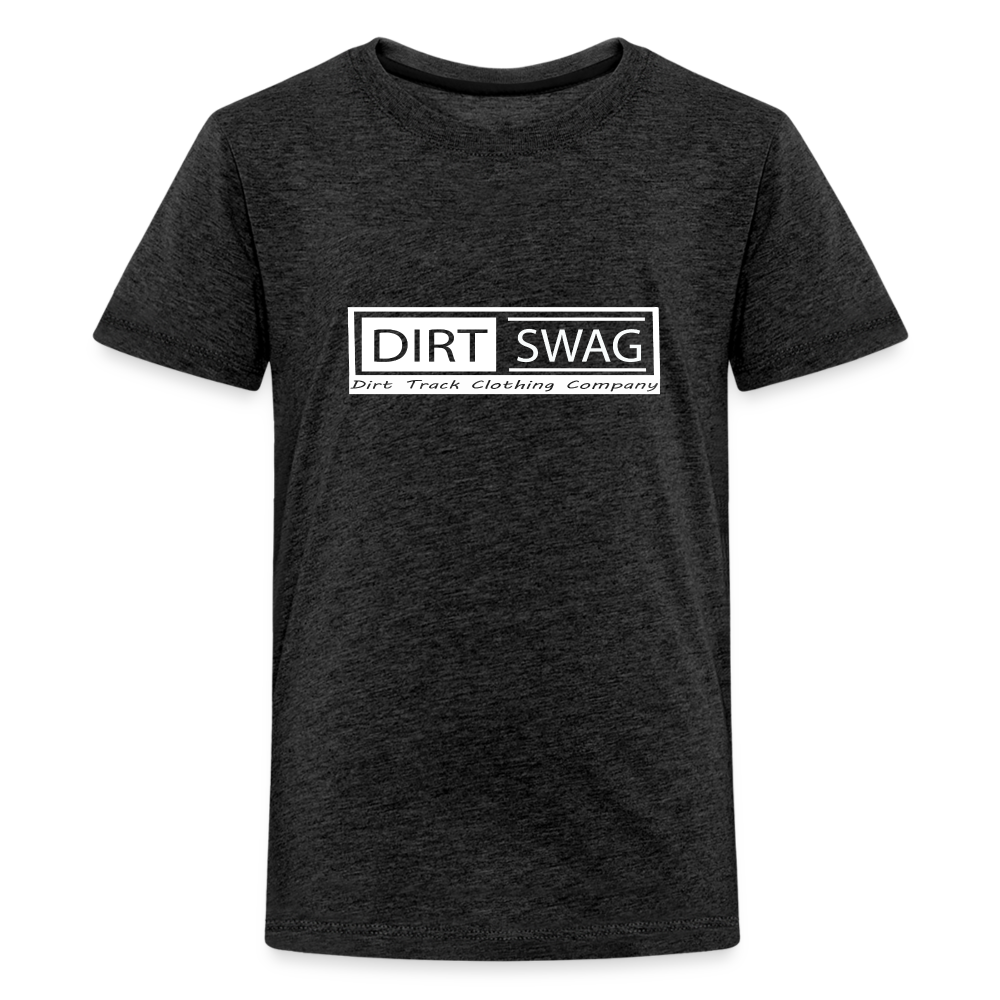 Kid's Premium White Logo T-Shirt - charcoal grey