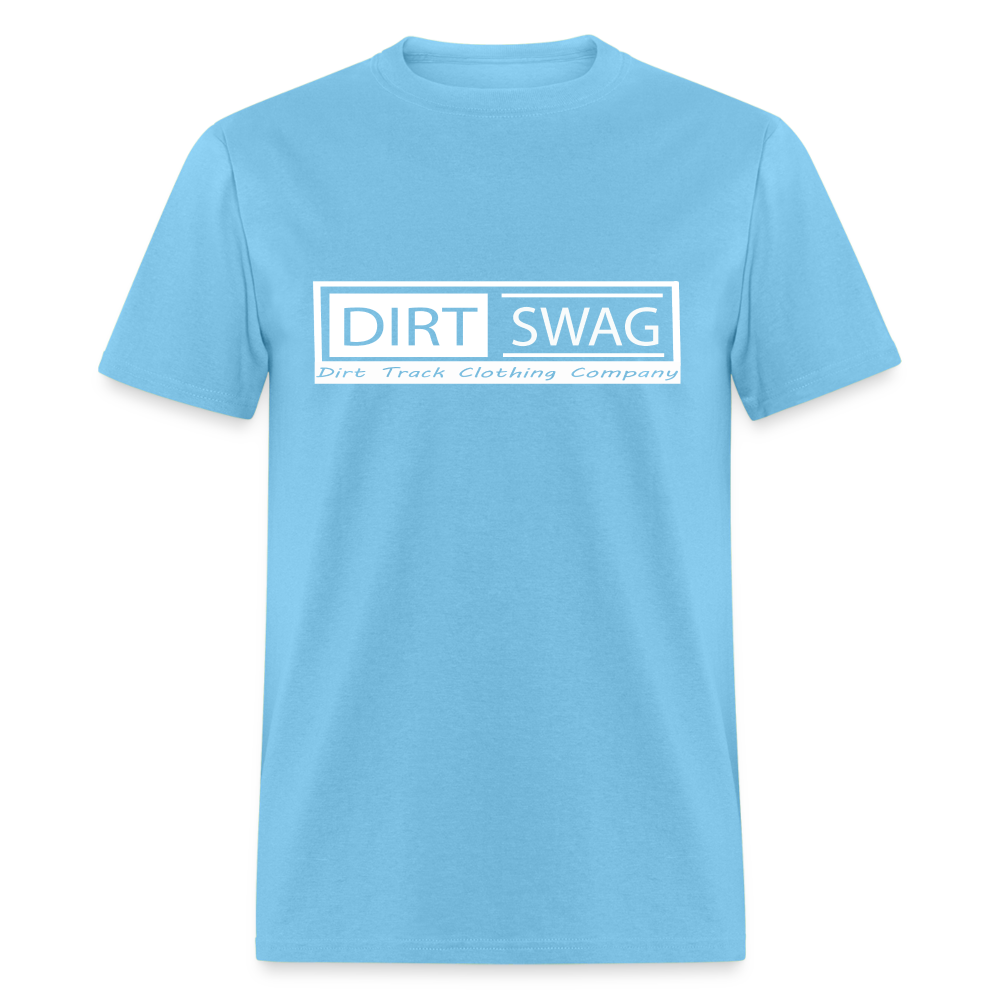 Relaxed Tailored Dirt Swag White Logo T- Shirt - - aquatic blue