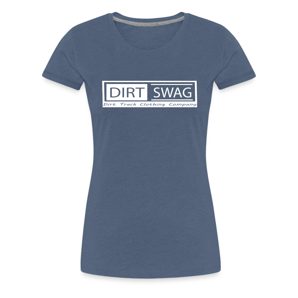 Women's Dirt Swag White Logo T-Shirt - heather blue