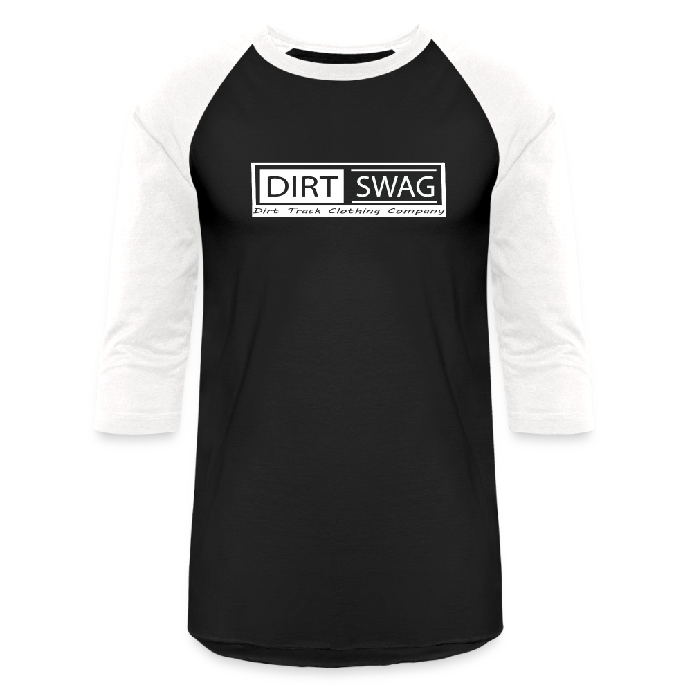 Dirt Swag White Logo Baseball Style T-Shirt - black/white