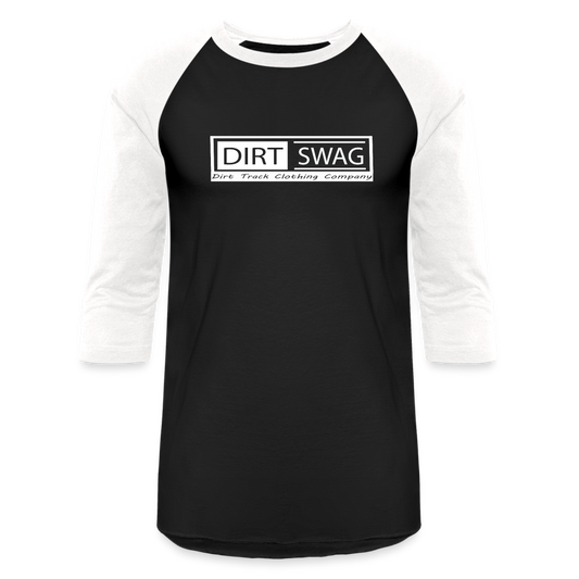 Dirt Swag White Logo Baseball Style T-Shirt - black/white