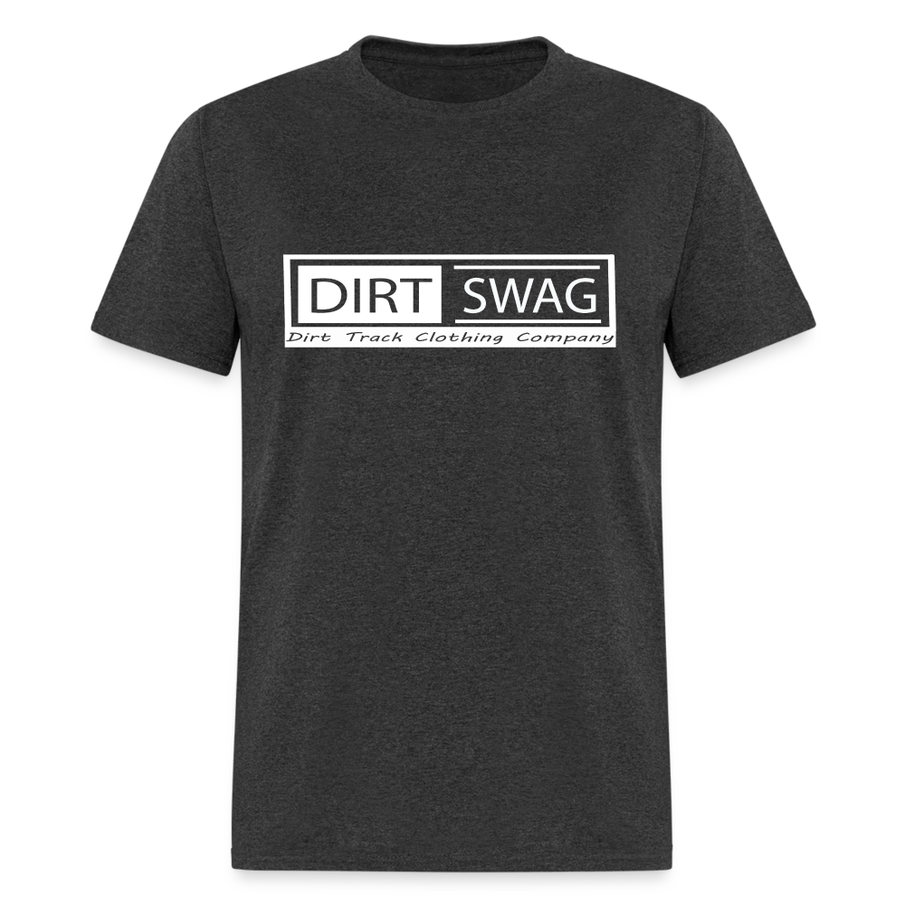 Relaxed Tailored Dirt Swag White Logo T- Shirt - - heather black