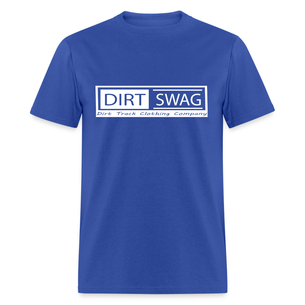 Relaxed Tailored Dirt Swag White Logo T- Shirt - - royal blue