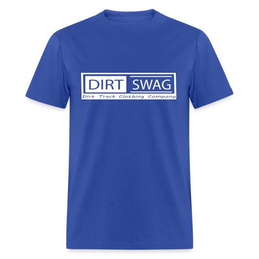 Relaxed Tailored Dirt Swag White Logo T- Shirt - - royal blue