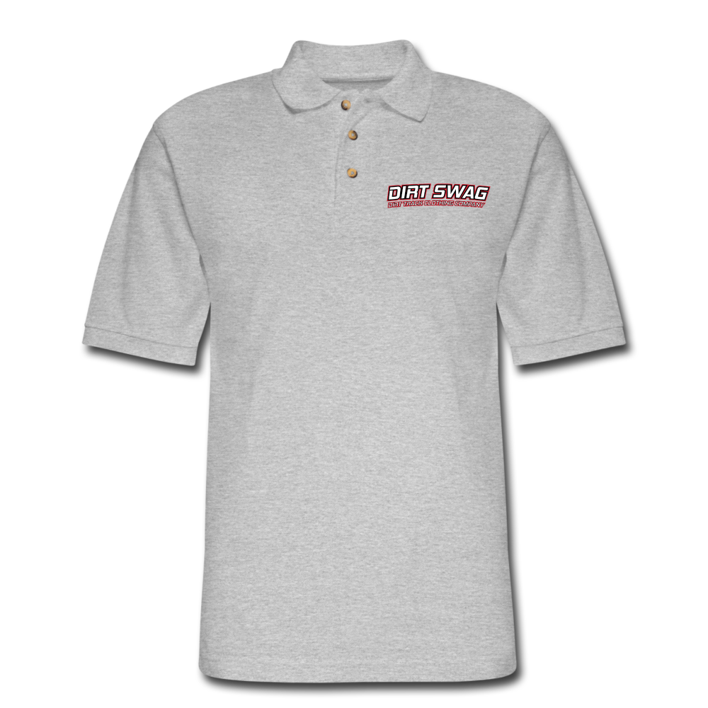 Dirt Swag White Logo Polo Shirt - heather gray