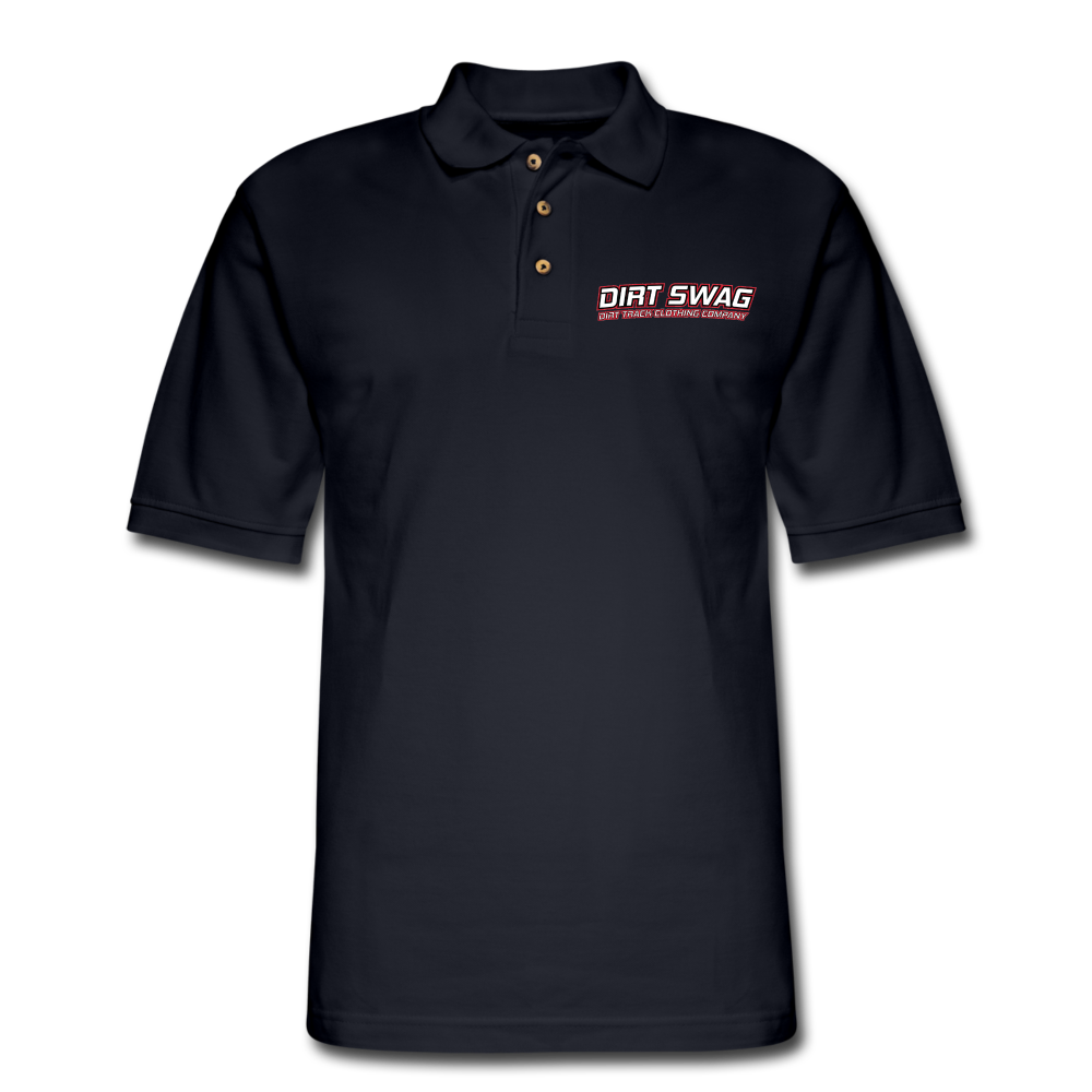 Dirt Swag White Logo Polo Shirt - midnight navy