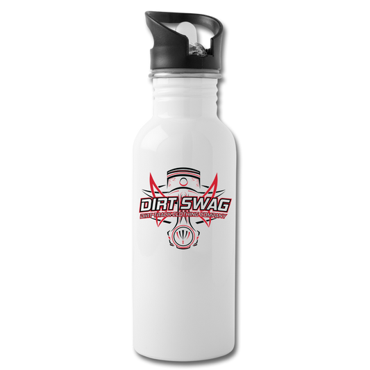 Dirt Swag Black Logo Water Bottle - white