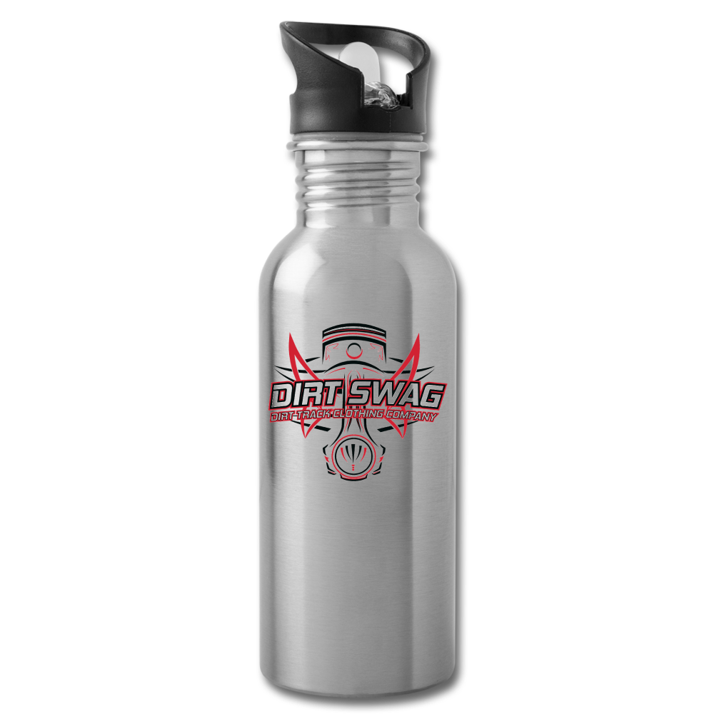 Dirt Swag Black Logo Water Bottle - silver