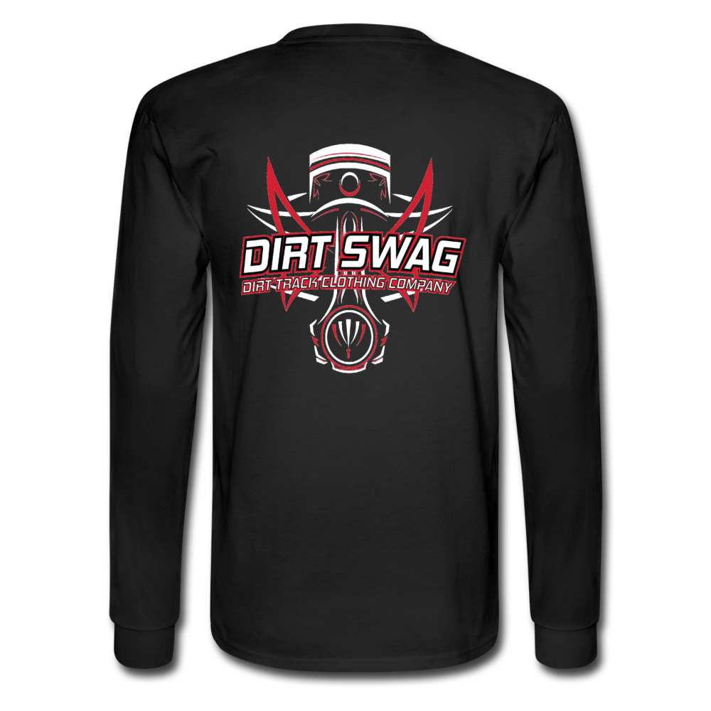 Dirt Swag Long Sleeve White Logo Tee - black