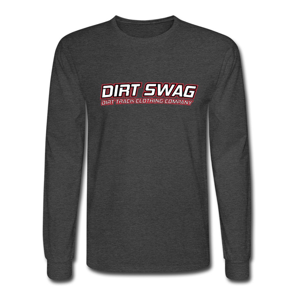 Dirt Swag Long Sleeve White Logo Tee - heather black