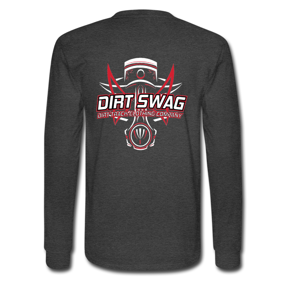 Dirt Swag Long Sleeve White Logo Tee - heather black