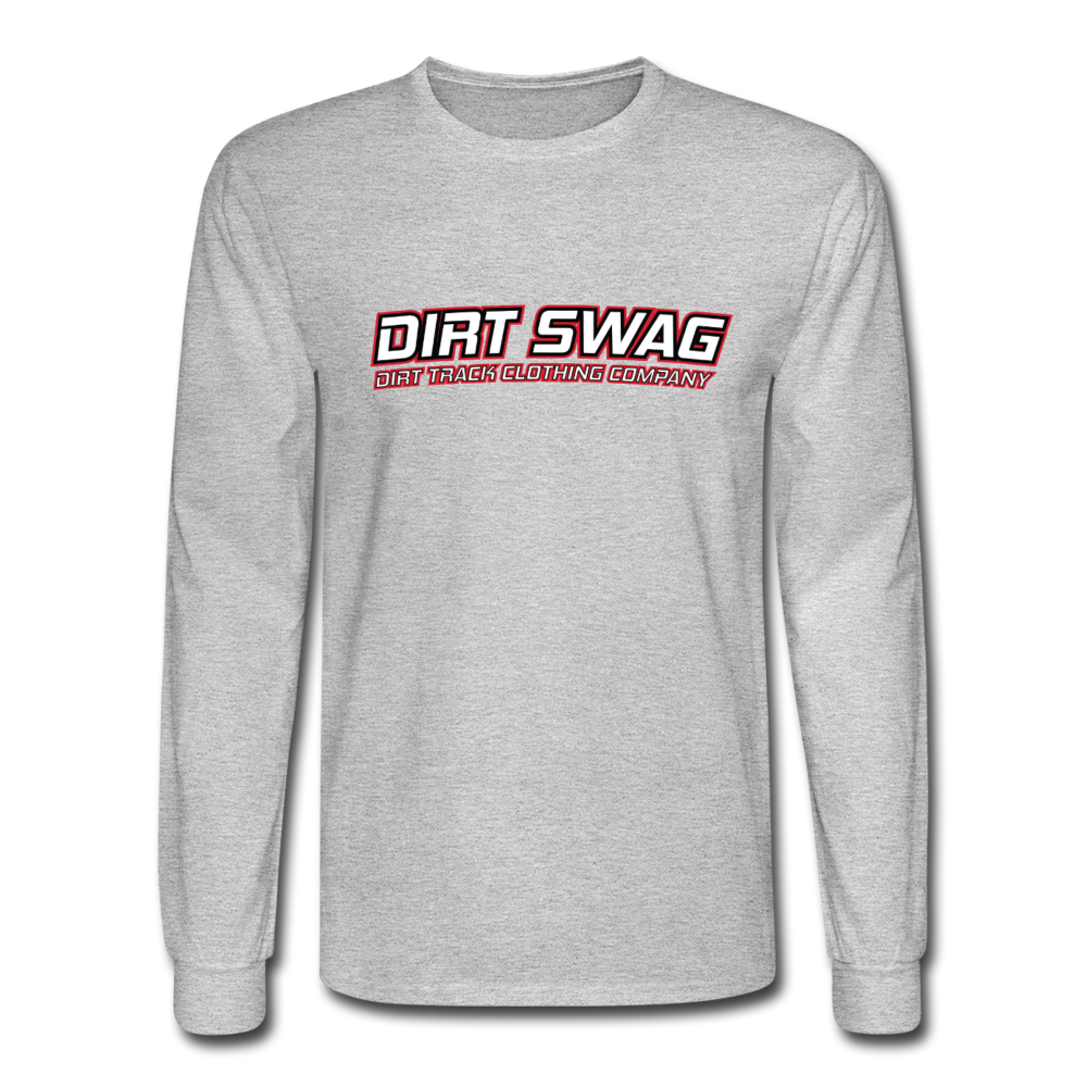 Dirt Swag Long Sleeve White Logo Tee - heather gray