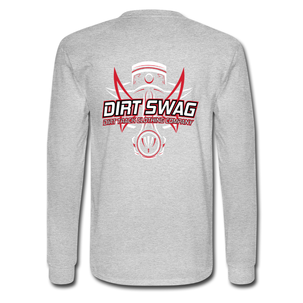 Dirt Swag Long Sleeve White Logo Tee - heather gray