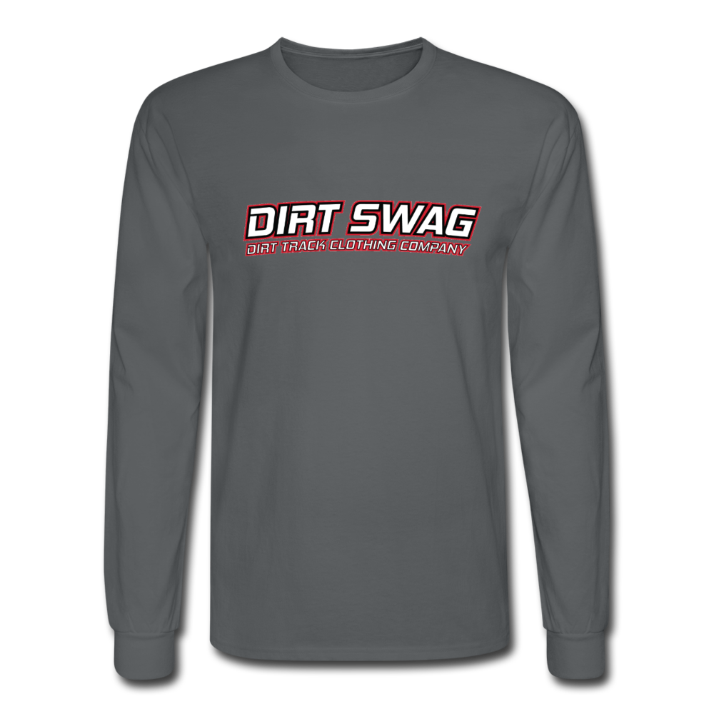 Dirt Swag Long Sleeve White Logo Tee - charcoal