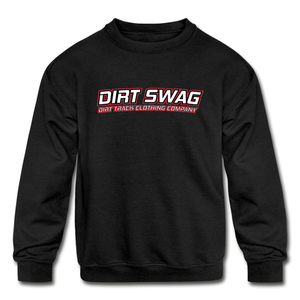 Kid's Black Logo Dirt Swag Crewneck Sweatshirt - black