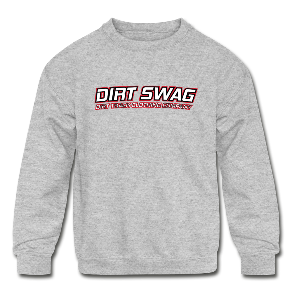 Kid's Black Logo Dirt Swag Crewneck Sweatshirt - heather gray