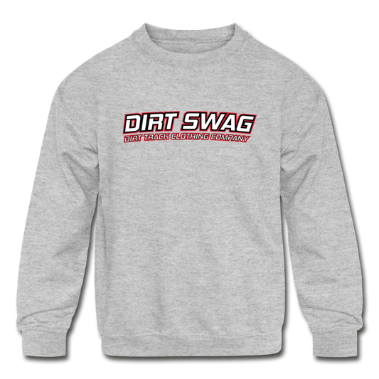 Kid's Black Logo Dirt Swag Crewneck Sweatshirt - heather gray