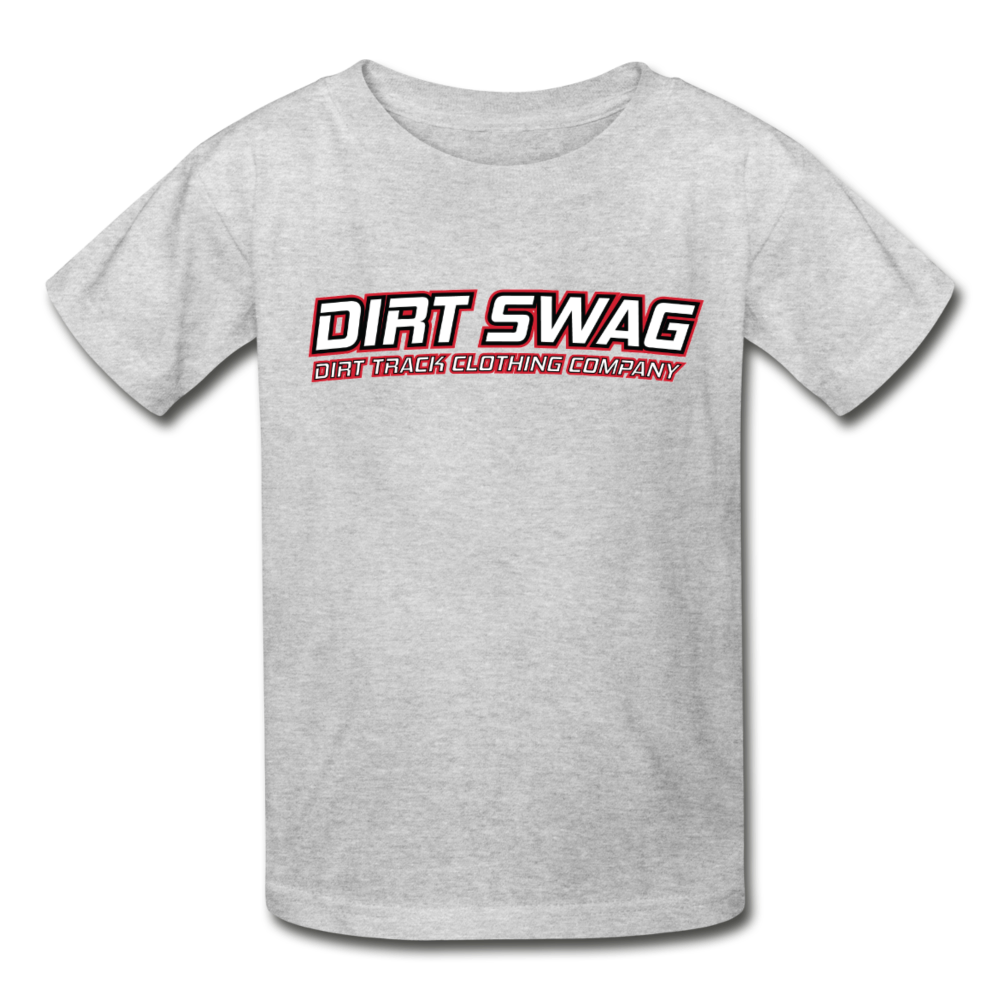 Youth Dirt Swag White Logo T-Shirt - heather gray