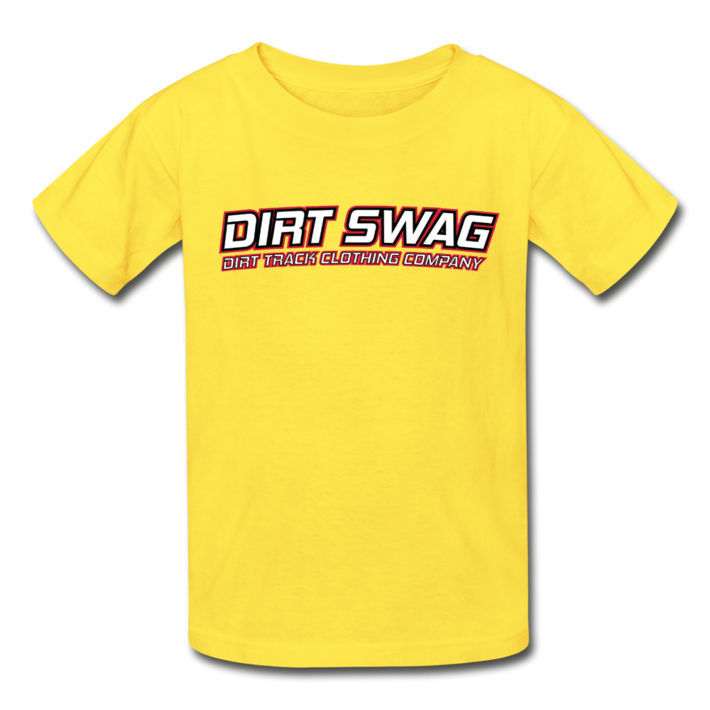 Youth Dirt Swag White Logo T-Shirt - yellow