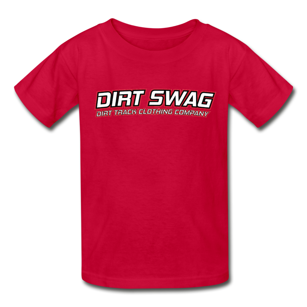 Youth Dirt Swag White Logo T-Shirt - red