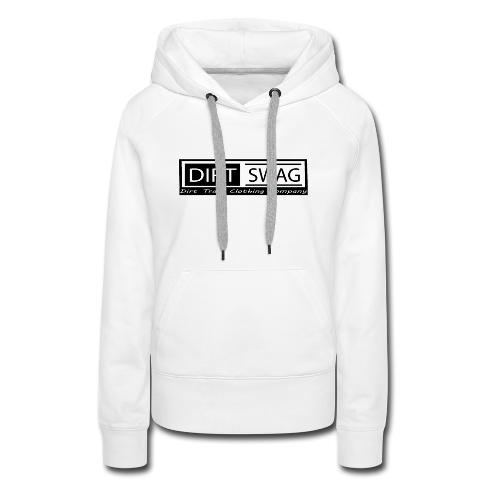 Women’s Premium Dirt Swag Black Logo Hoodie - white