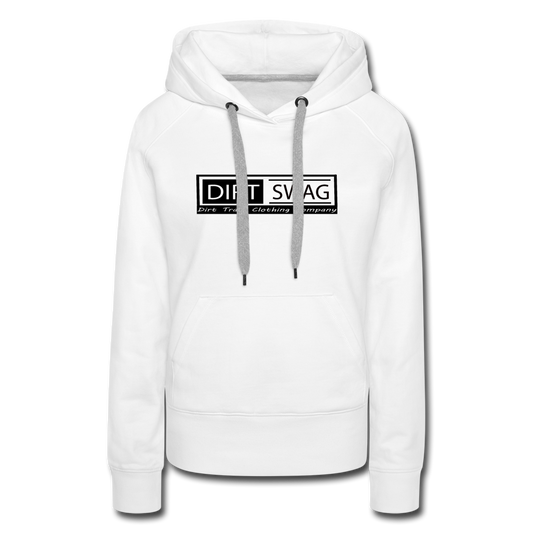 Women’s Premium Dirt Swag Black Logo Hoodie - white