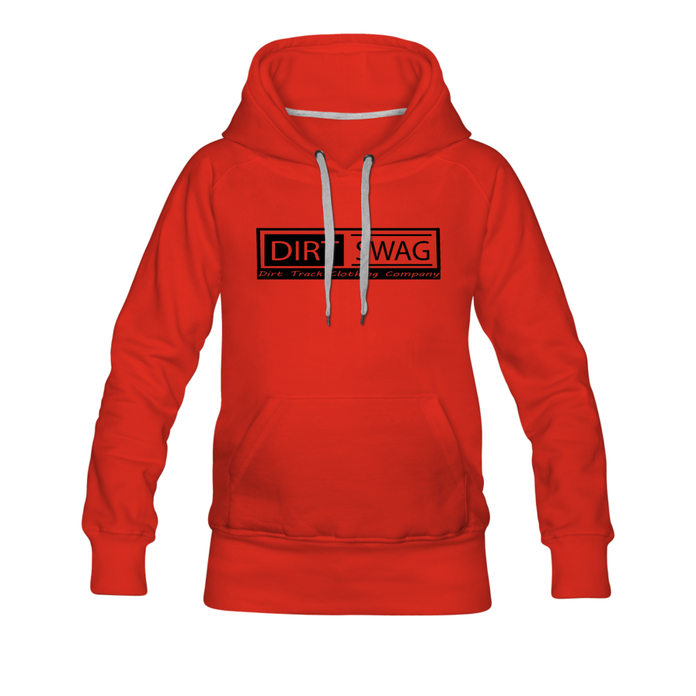 Women’s Premium Dirt Swag Black Logo Hoodie - red