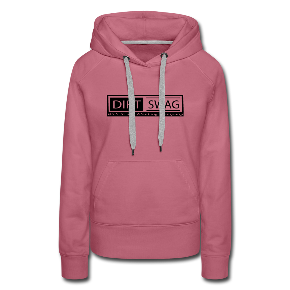 Women’s Premium Dirt Swag Black Logo Hoodie - mauve