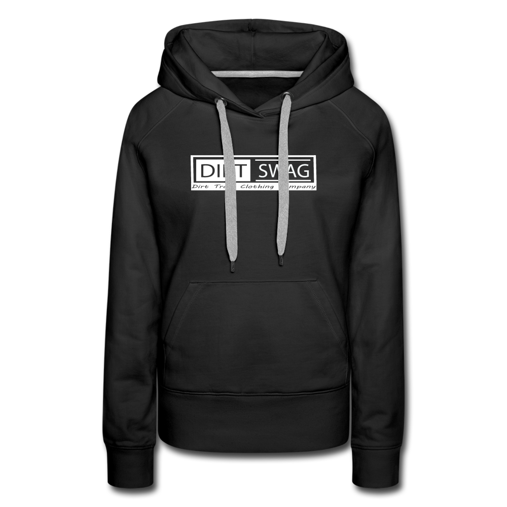 Women’s Premium White Logo Dirt Swag Hoodie - black