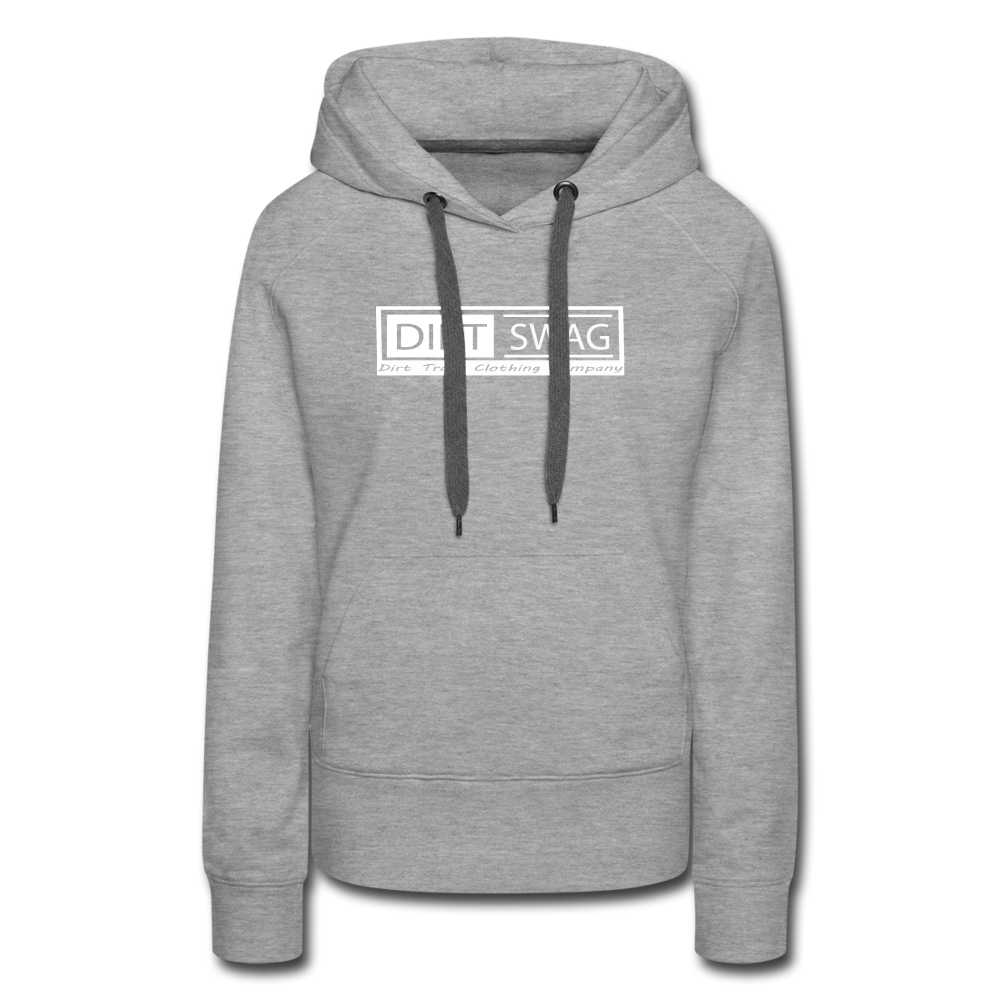 Women’s Premium White Logo Dirt Swag Hoodie - heather grey