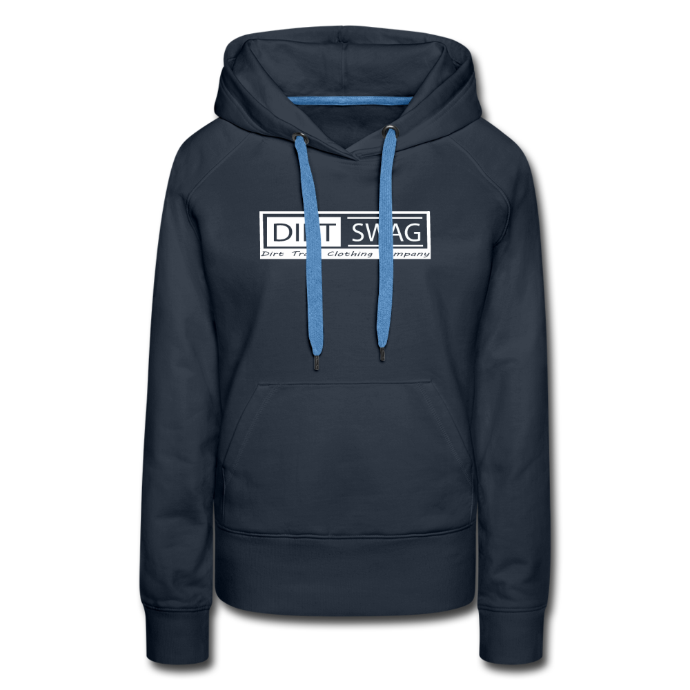 Women’s Premium White Logo Dirt Swag Hoodie - navy