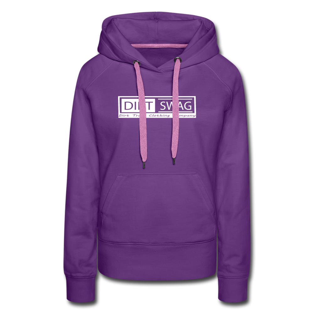 Women’s Premium White Logo Dirt Swag Hoodie - purple