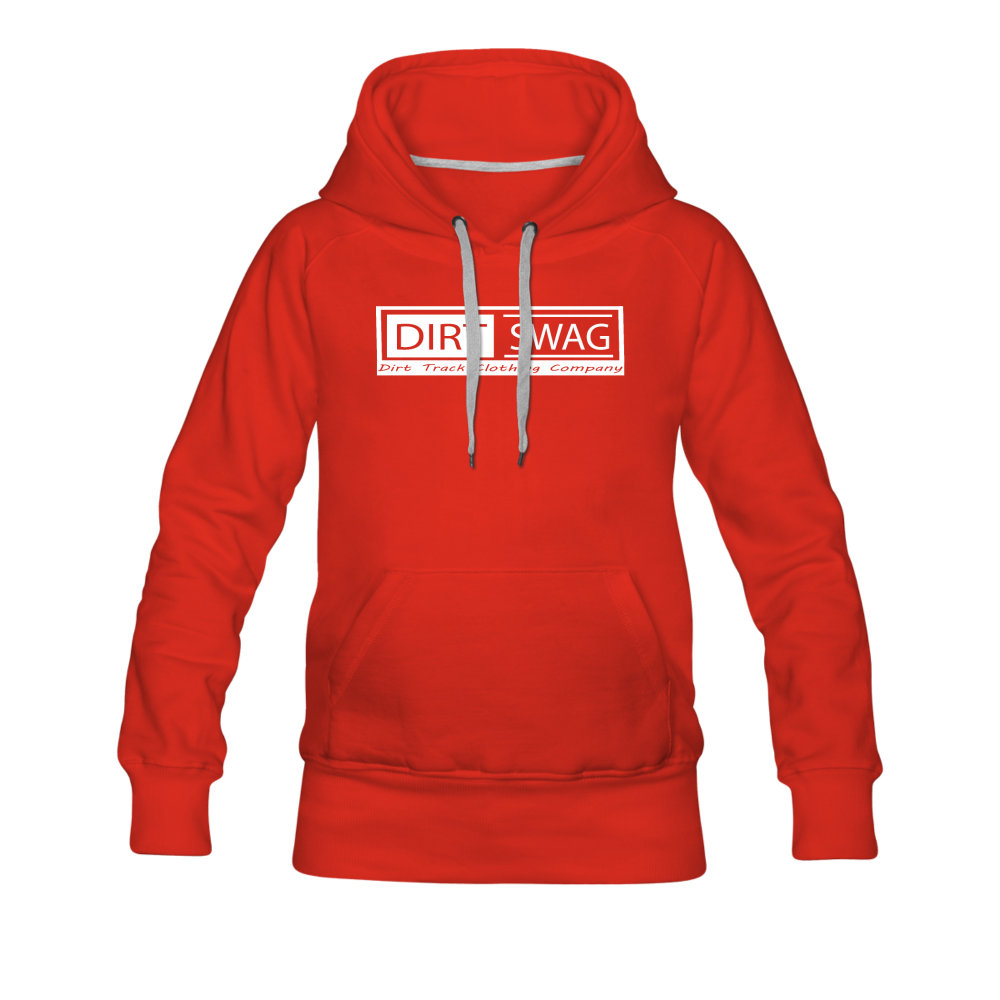 Women’s Premium White Logo Dirt Swag Hoodie - red