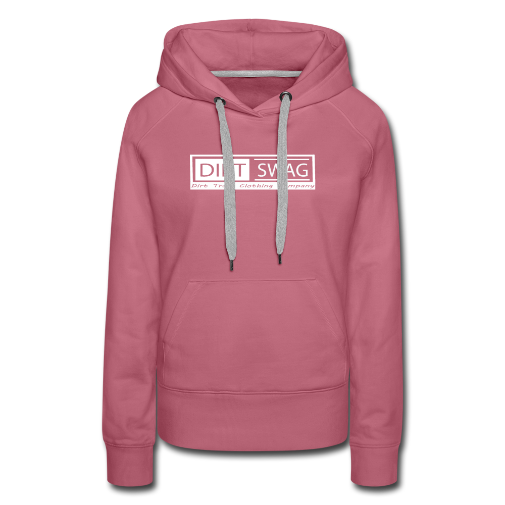 Women’s Premium White Logo Dirt Swag Hoodie - mauve