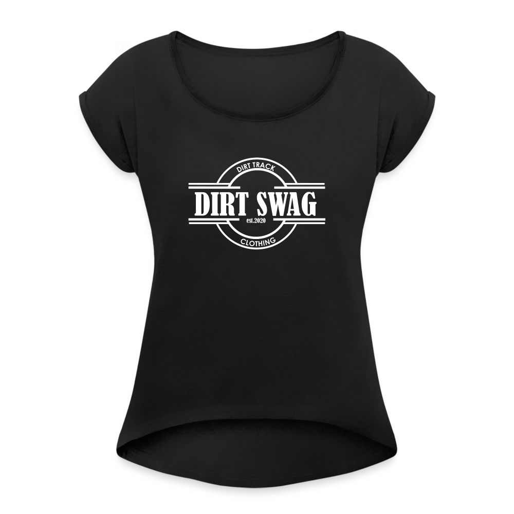 Women's Roll Cuff T-Shirt - black