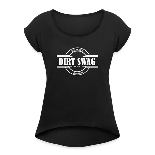 Women's Roll Cuff T-Shirt - black